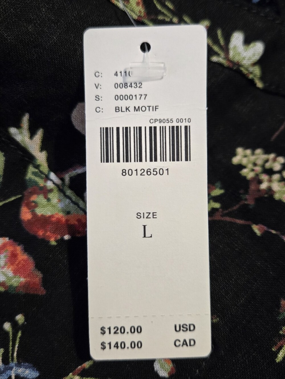 NWT Anthropolgie Pilcro Cropped Tie Waist Crop Top In Black Floral Size Large - Picture 10 of 14